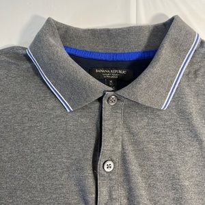 Banana Republic Polo Shirt Men's Size XL Heather Gray Luxury Touch Standard Fit